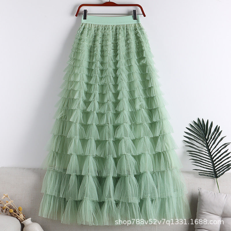 Mesh Splicing Cake Skirt 69A682