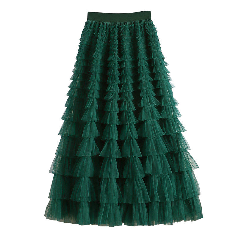 Mesh Splicing Cake Skirt 69A682