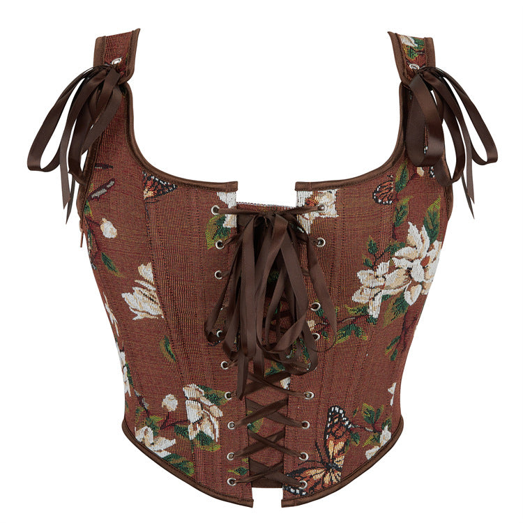 Court Tube Top with Suspenders and Fishbone Corset 69A926