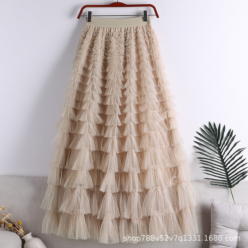Mesh Splicing Cake Skirt 69A682