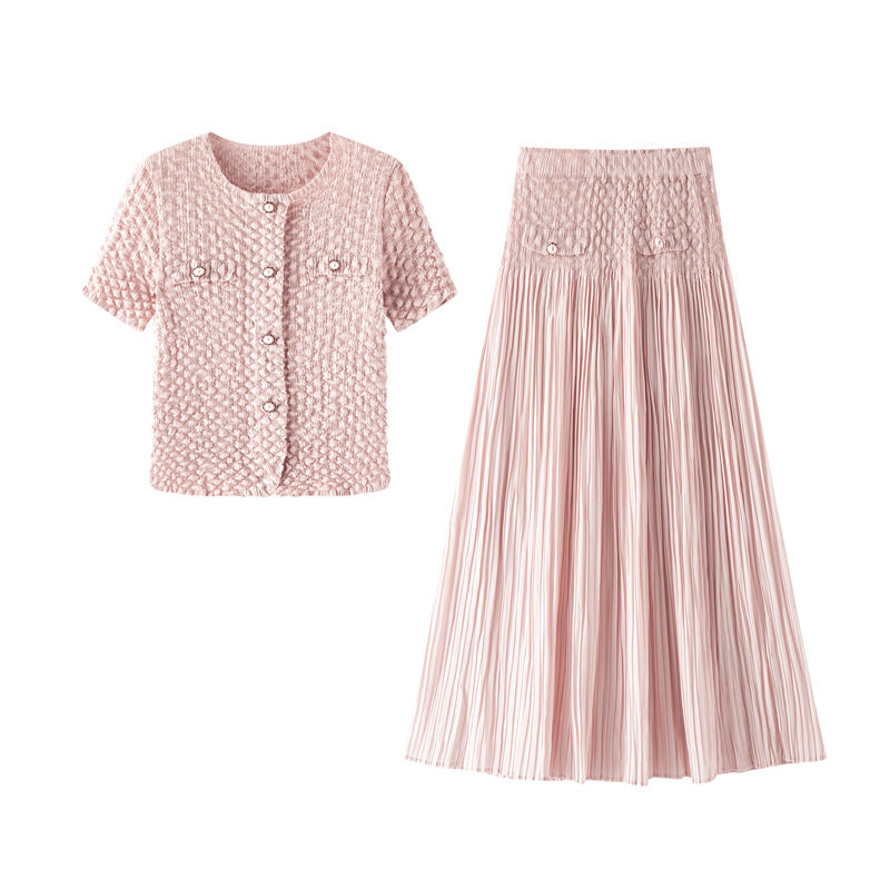 Knit Top + Skirt Women's Suit