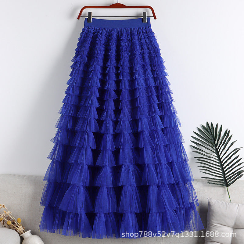 Mesh Splicing Cake Skirt 69A682