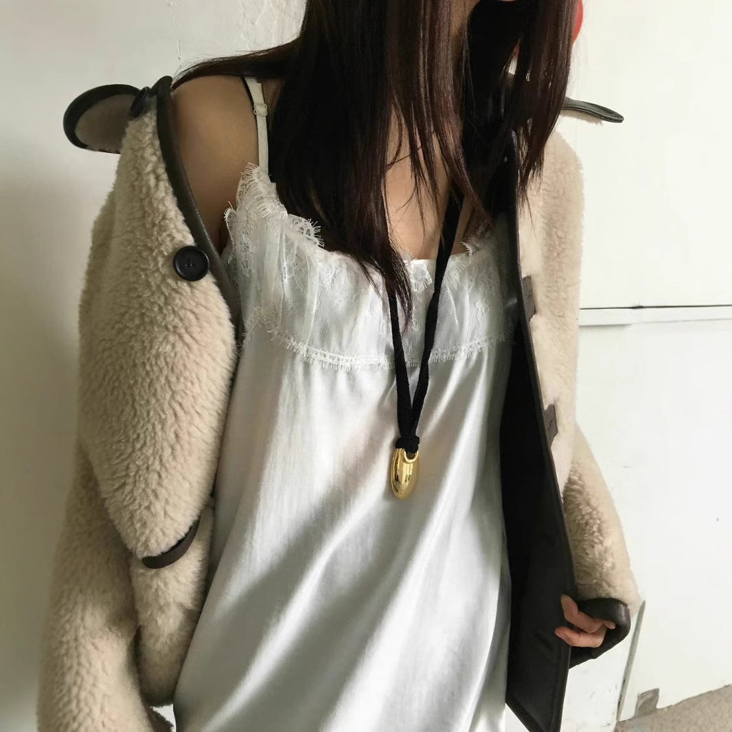 White Lace Stitching Dress SA501