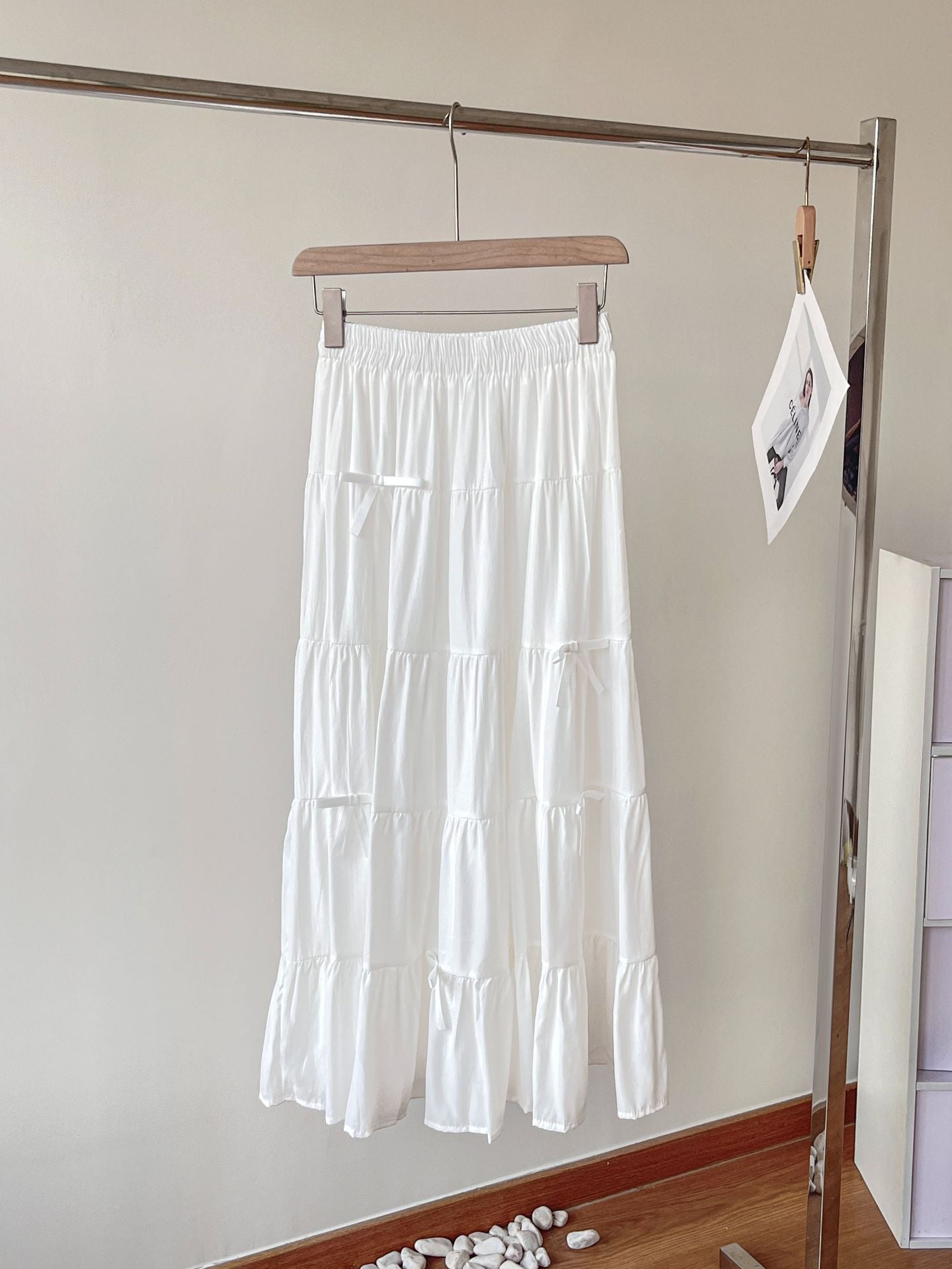 White Bow Cake Skirt Women 69A920