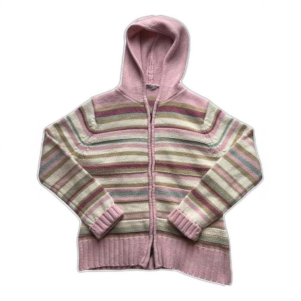 Colorful Striped Hooded Knitted Cardigan SA471/SA472