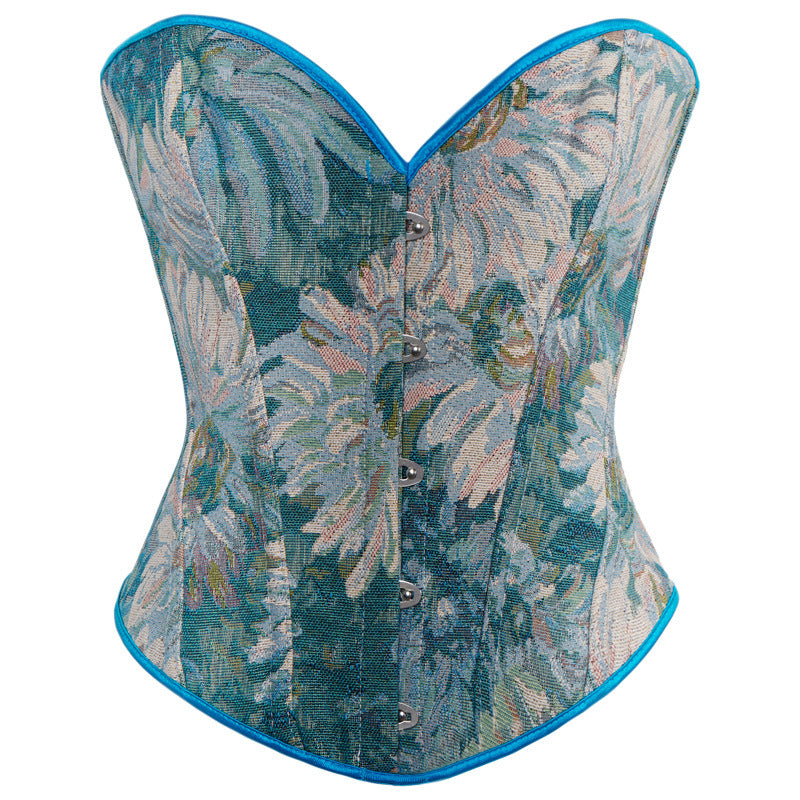 Oil Painting Style Retro Fishbone Court Top 69A649