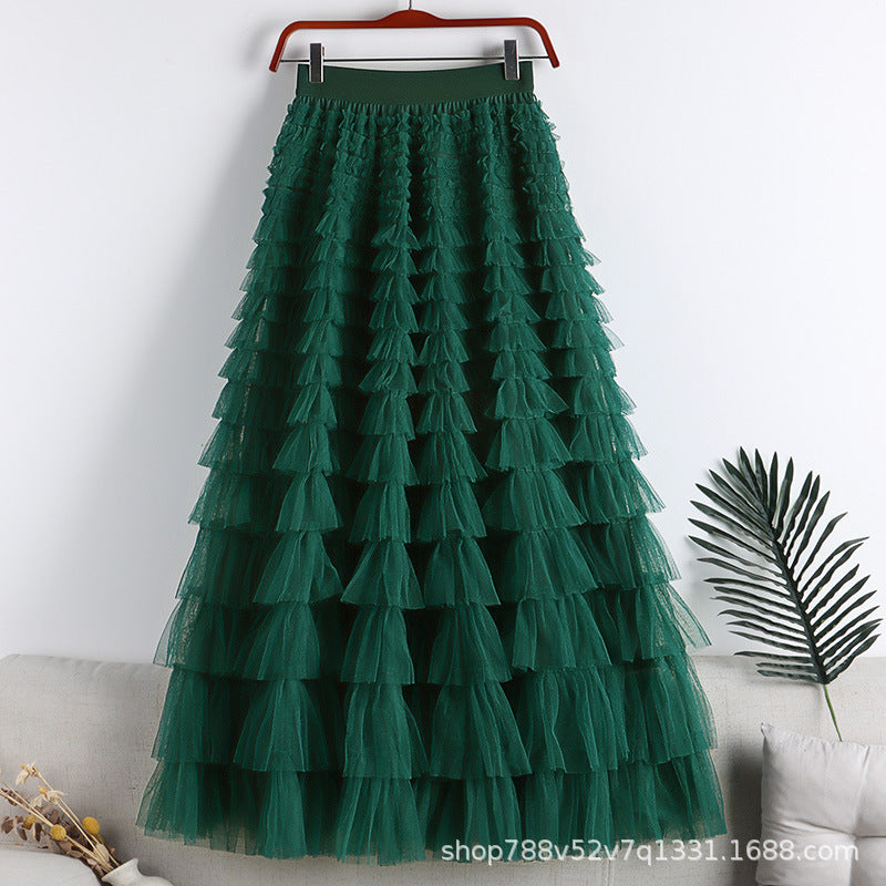 Mesh Splicing Cake Skirt 69A682
