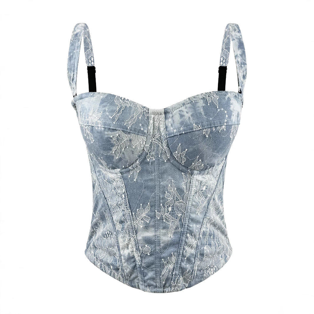 Denim Suspender Tube Top 69A747