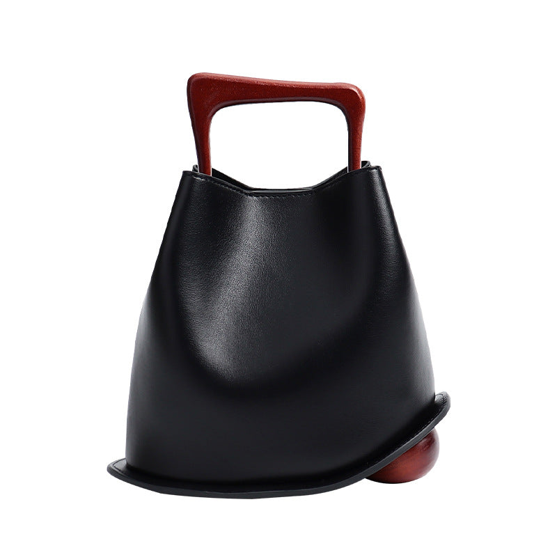 Bucket Bag Wooden Portable Messenger Bag Female 58A690