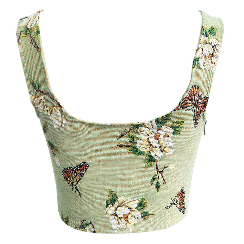 Vintage Bra Butterfly Corset Fishbone Shapewear 69A928