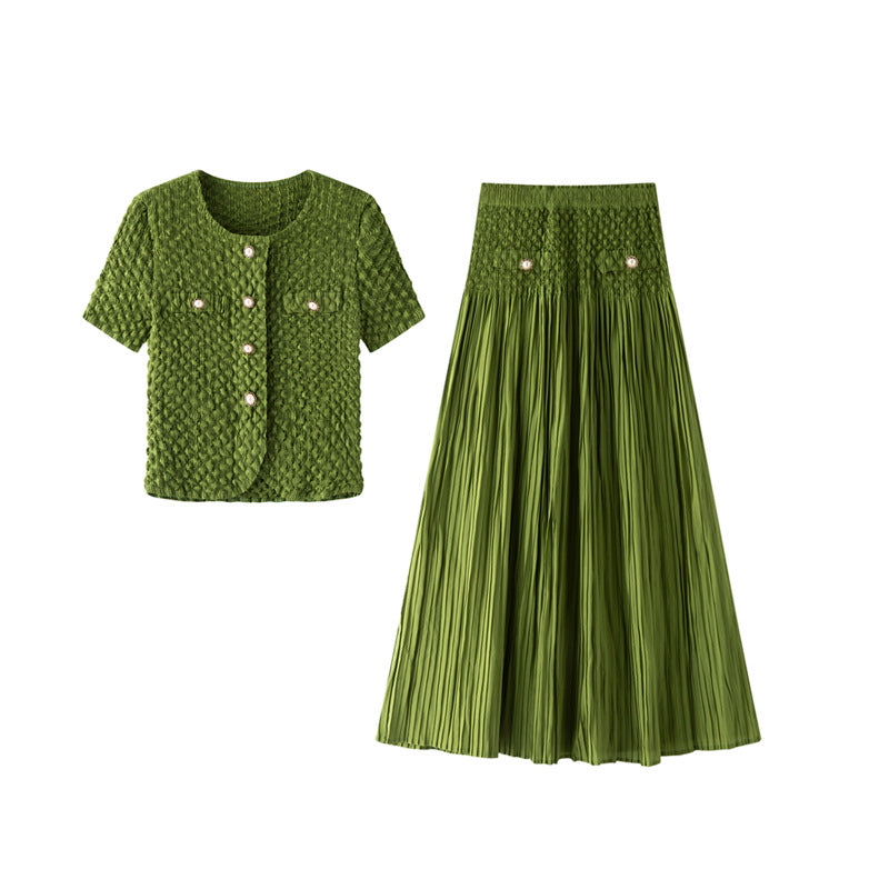 Knit Top + Skirt Women's Suit