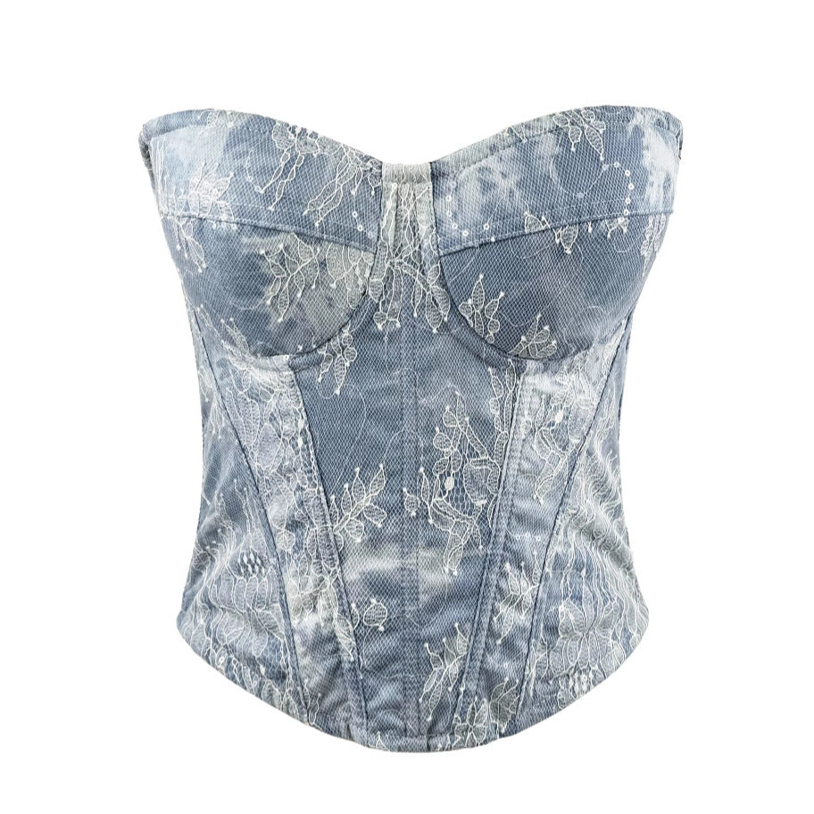 Denim Suspender Tube Top 69A747
