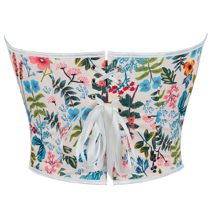 Flowers and Plants Pattern Glue Bone Court Shapewear 69A654