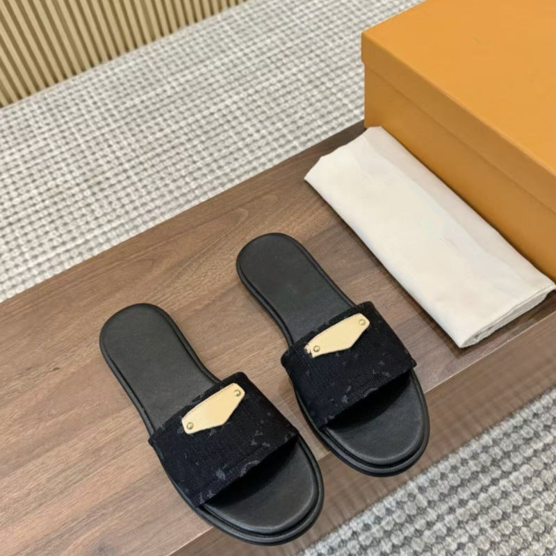 Leather Flat Bottom High-end Trend Sandals Sa261