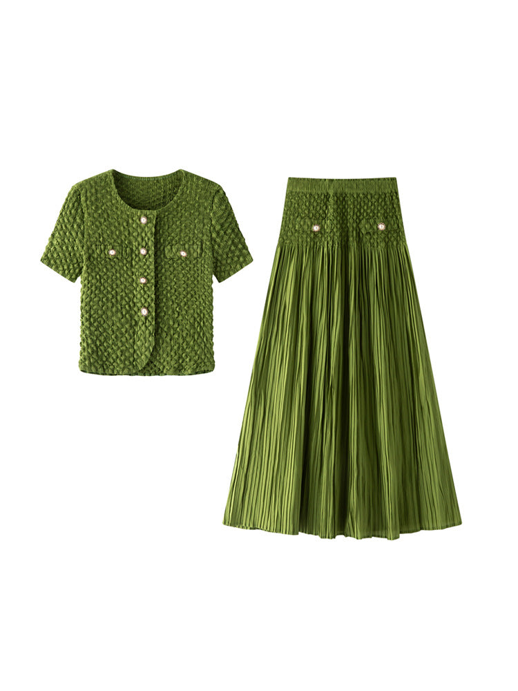 Knit Top + Skirt Women's Suit