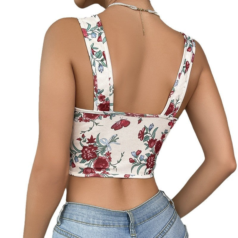 Vintage Print Short Bodice 69A922