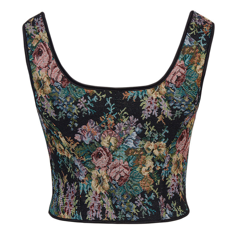 Peony Print Gathered Waist Shapewear Top 69A650