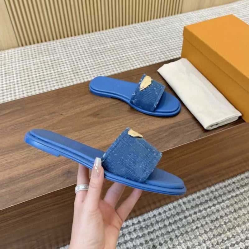 Leather Flat Bottom High-end Trend Sandals Sa261