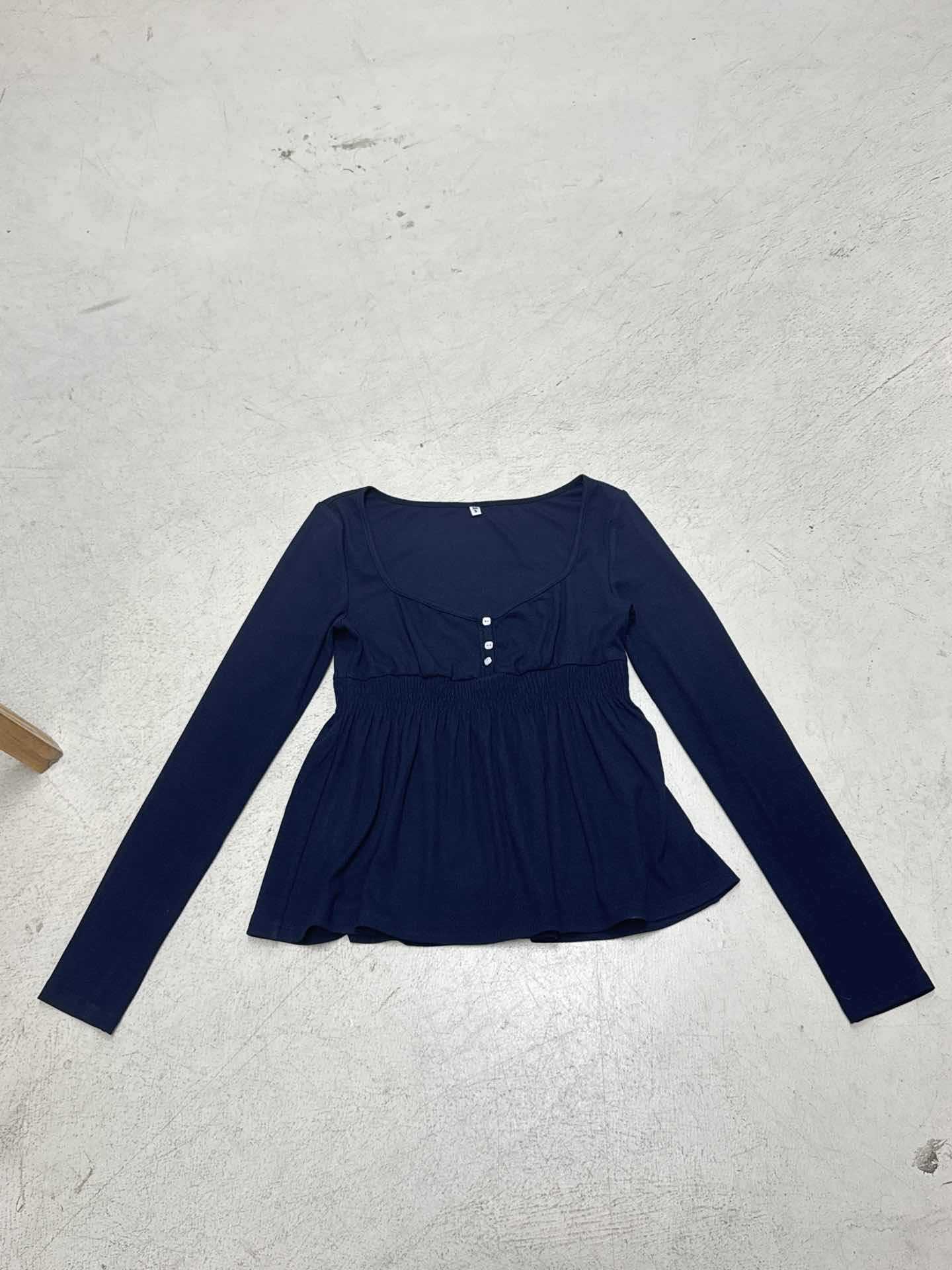 Vintage Long Sleeve Square Neck T-Shirt SA430