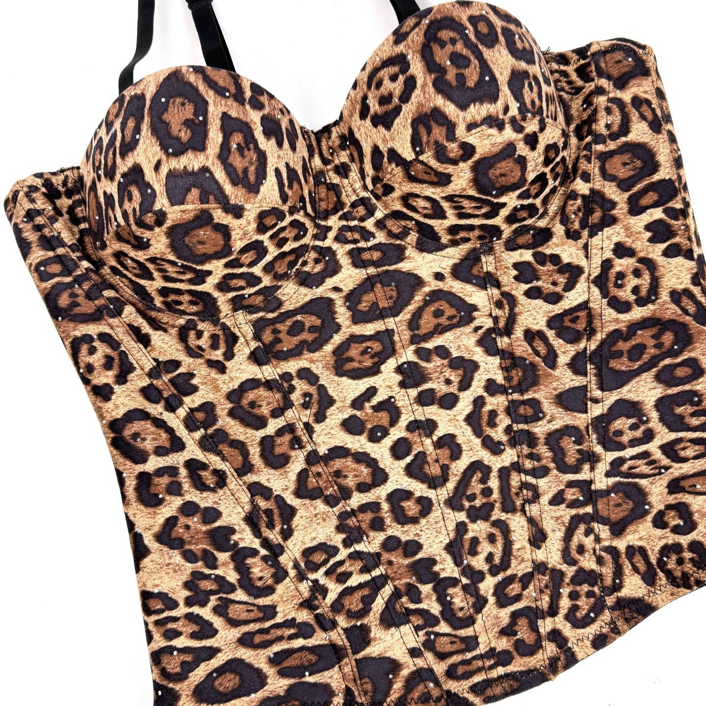 Golden Brown Leopard Print Suede Short Vest