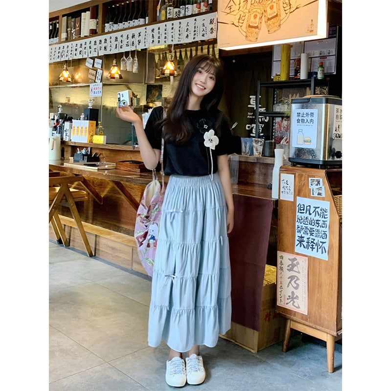 White Bow Cake Skirt Women 69A920