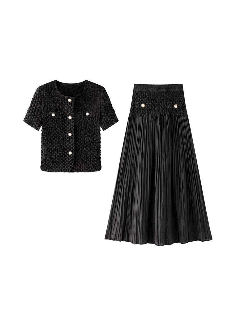 Knit Top + Skirt Women's Suit