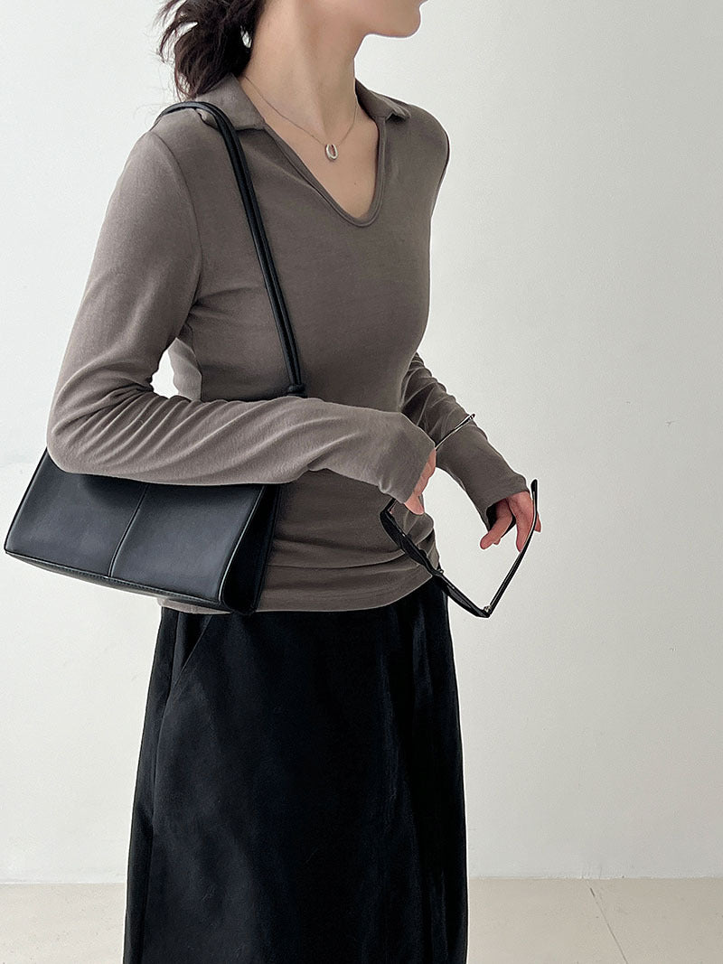 V-neck High-end Slim Bottoming Shirt SA444