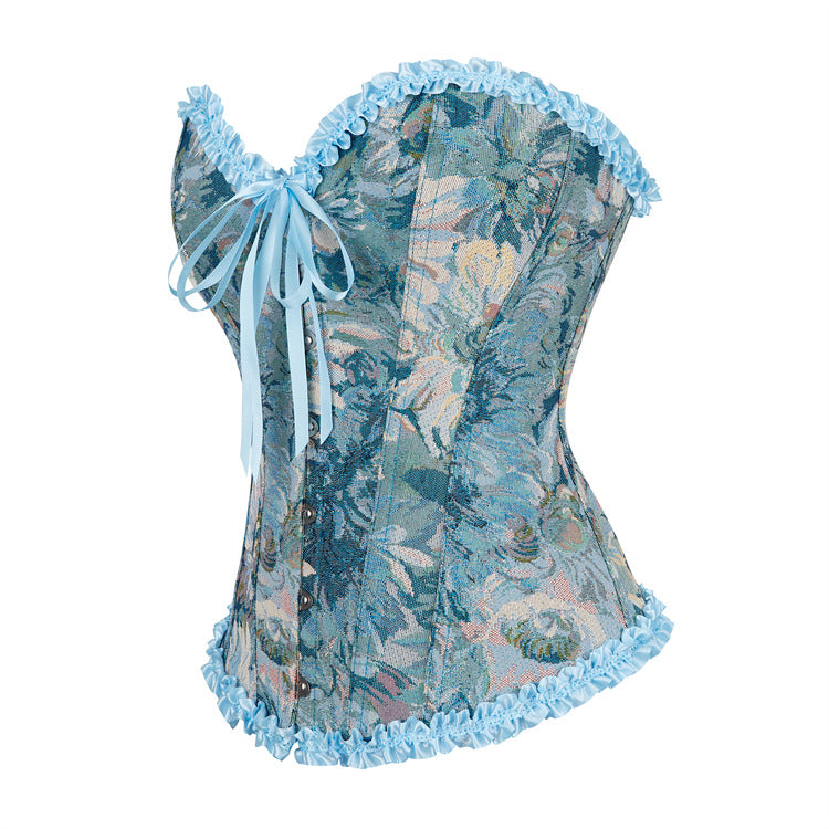 Blue Lace Body Tie Ladies Shapewear 69A643
