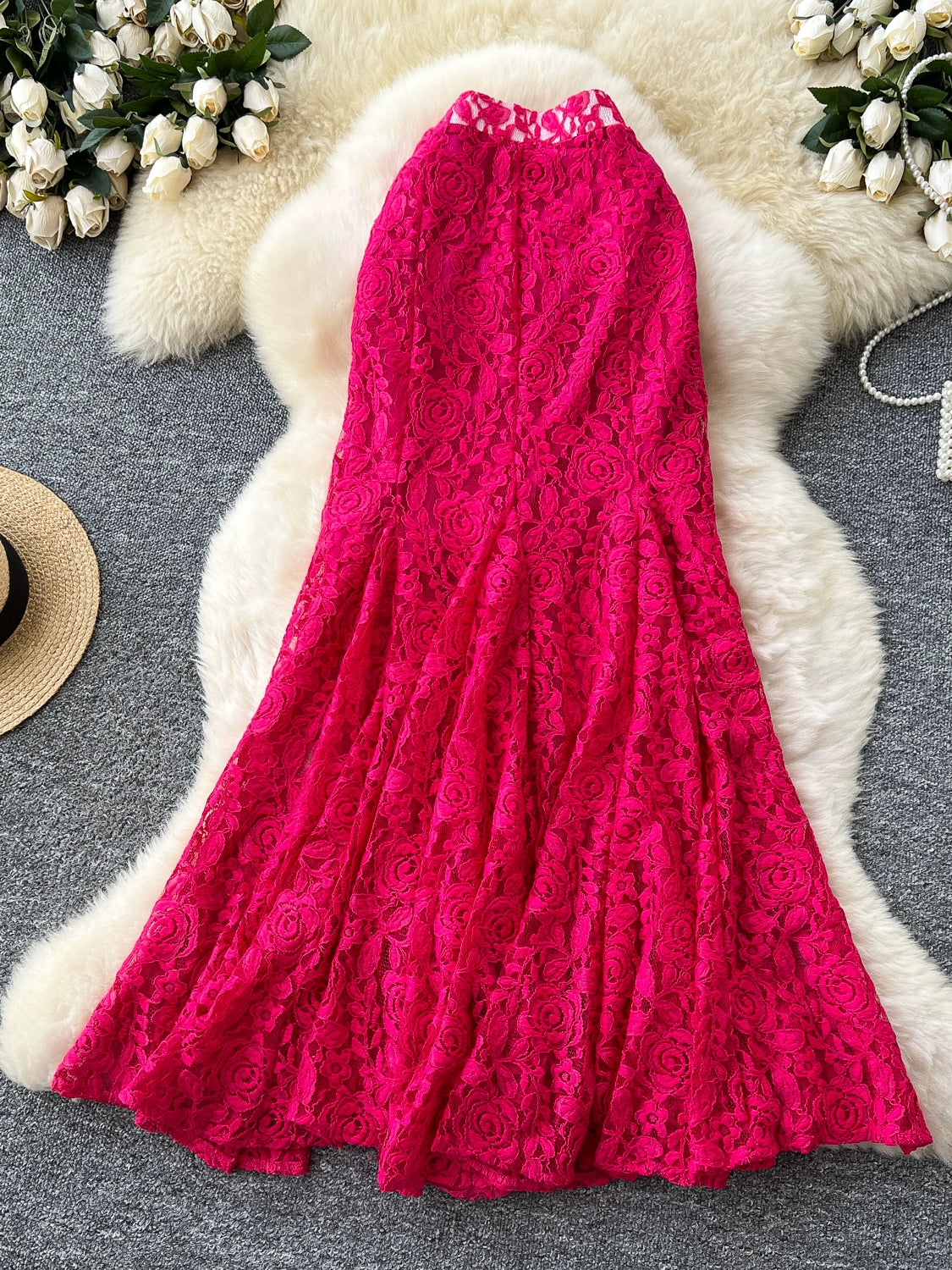 Lace Hip Skirt Female Fishtail Mid-length Skirt 69A695