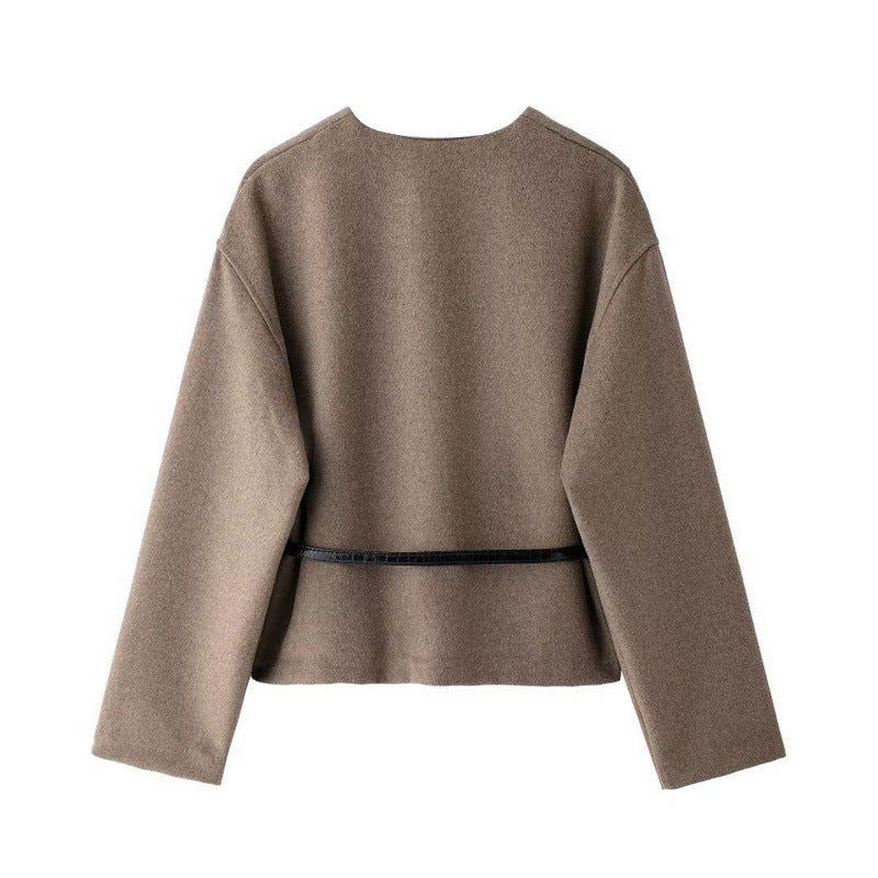 Casual Temperament with Belt Soft Jacket SA332