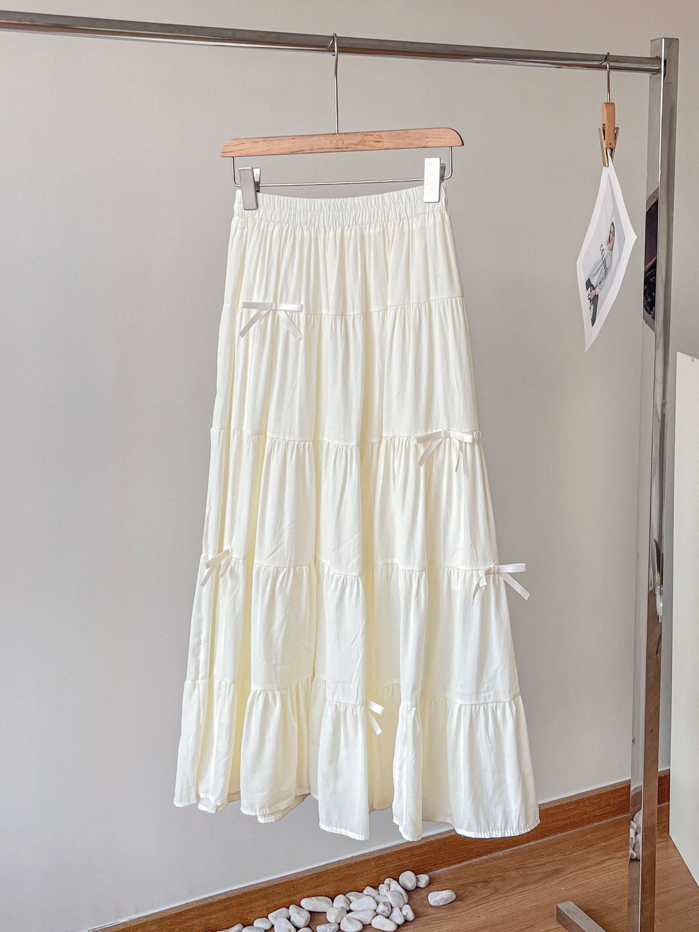 White Bow Cake Skirt Women 69A920