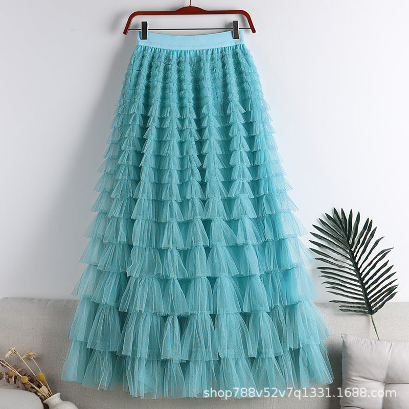 Mesh Splicing Cake Skirt 69A682
