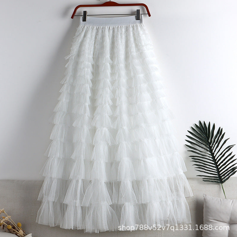 Mesh Splicing Cake Skirt 69A682