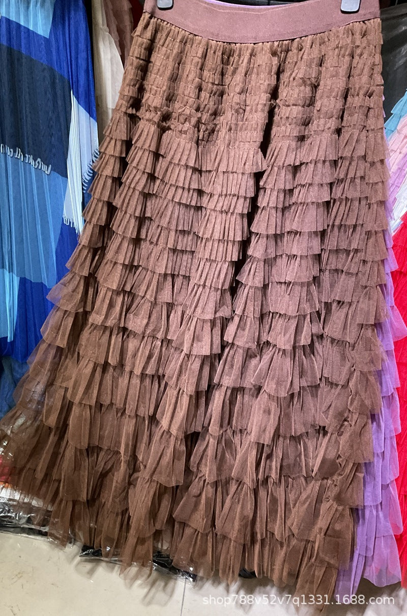 Mesh Splicing Cake Skirt 69A682