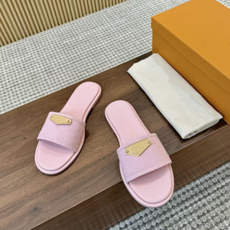Leather Flat Bottom High-end Trend Sandals Sa261