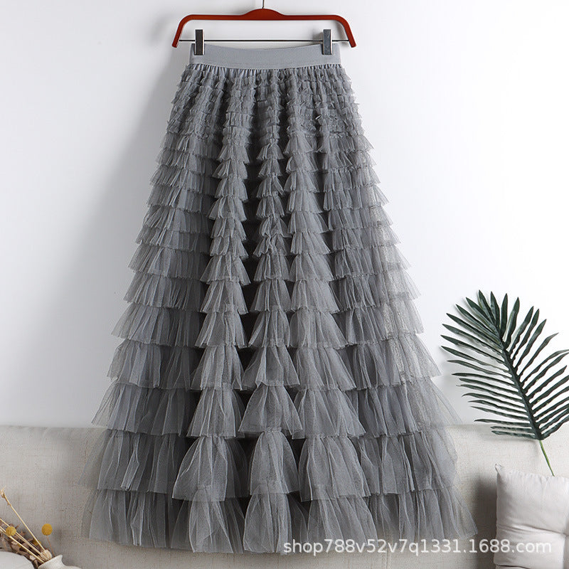 Mesh Splicing Cake Skirt 69A682