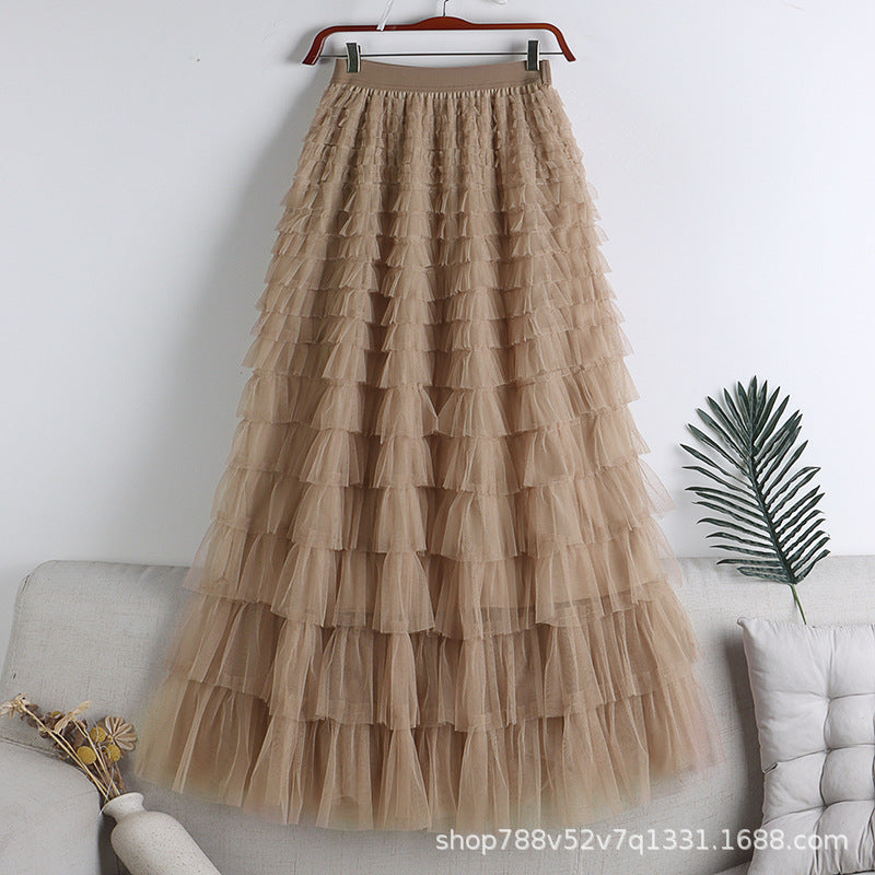Mesh Splicing Cake Skirt 69A682