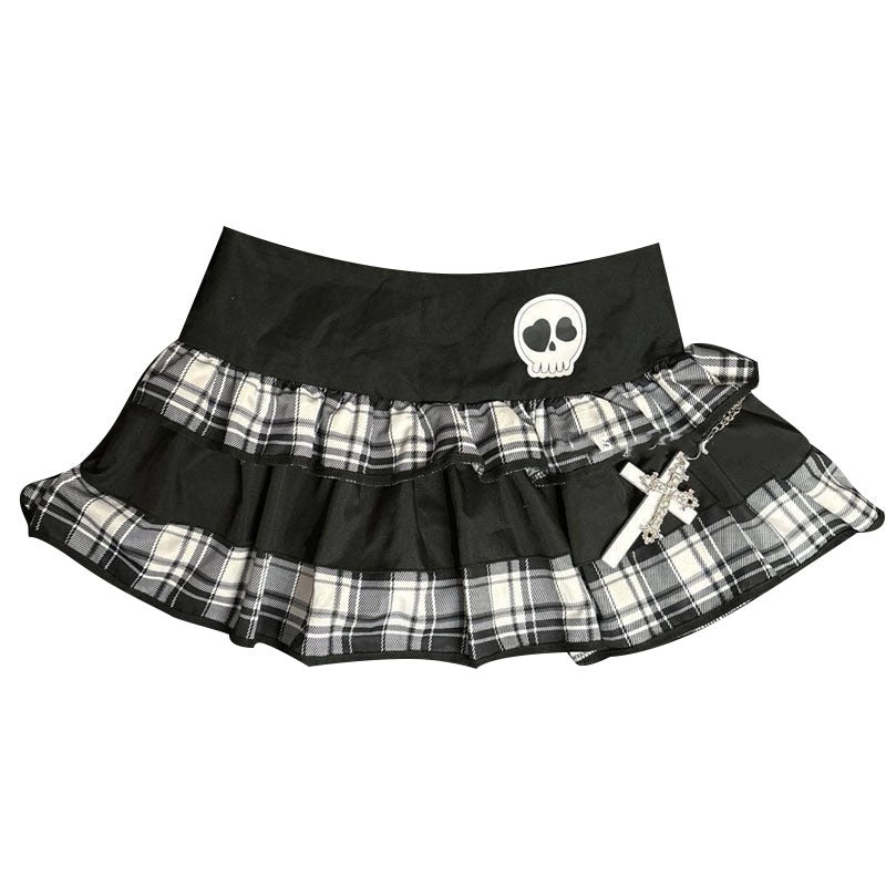 Skull Patch Pleated Skirt US 64D207