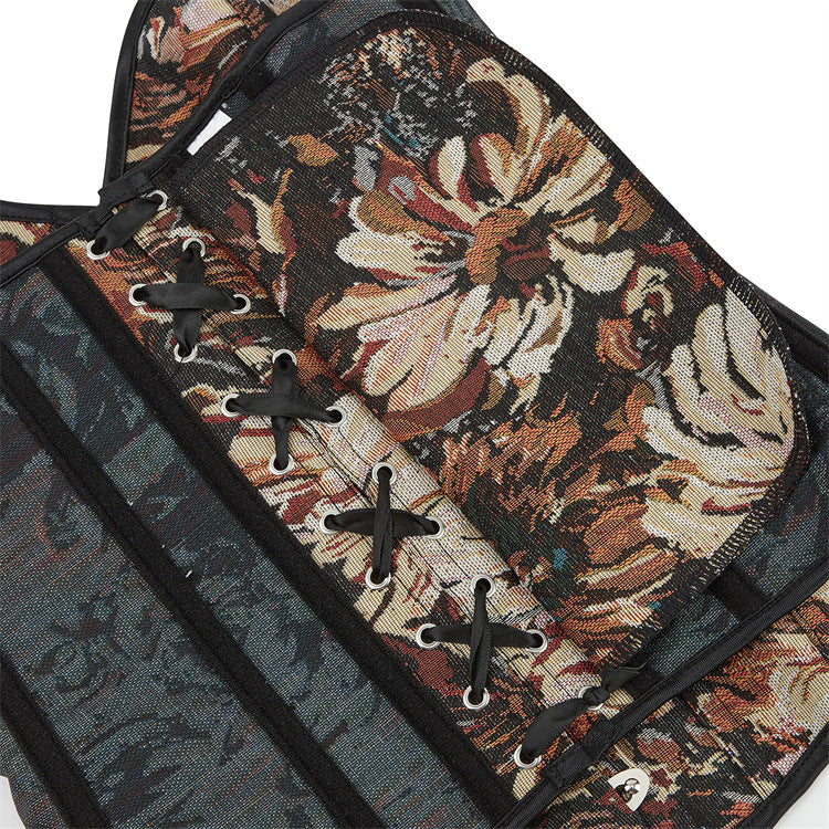Brown Petal Painted Court Corset Shapewear 69A637