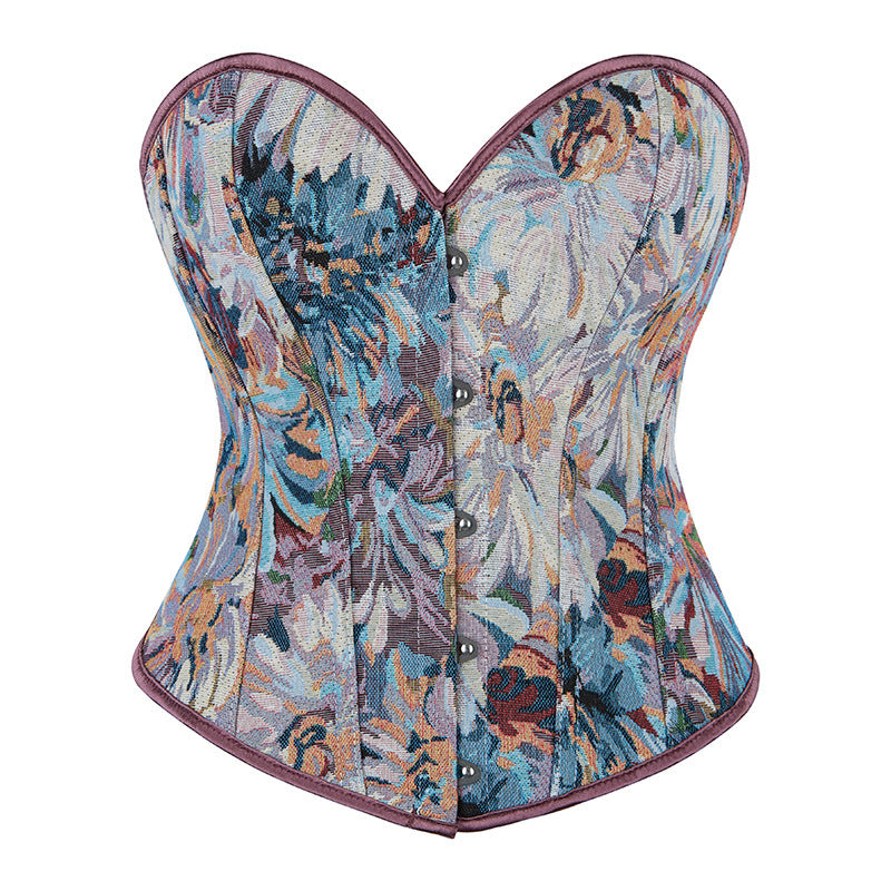 Oil Painting Style Retro Fishbone Court Top 69A649