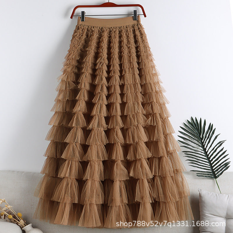 Mesh Splicing Cake Skirt 69A682