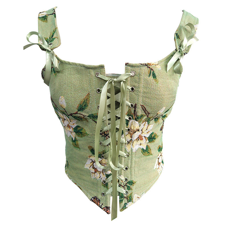 Vintage Bra Butterfly Corset Fishbone Shapewear 69A928