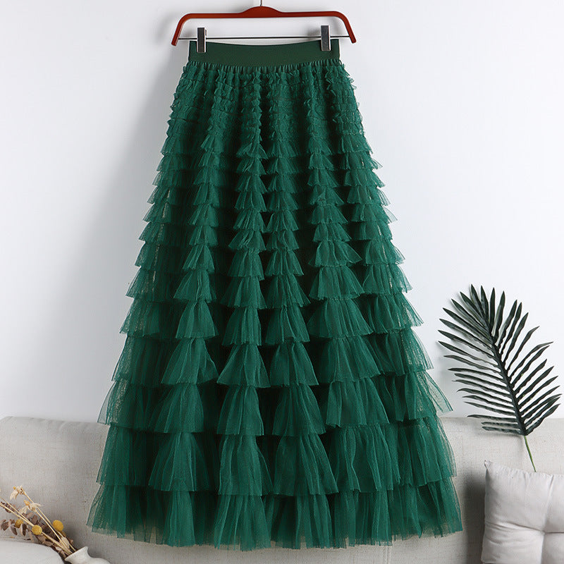 Mesh Splicing Cake Skirt 69A682