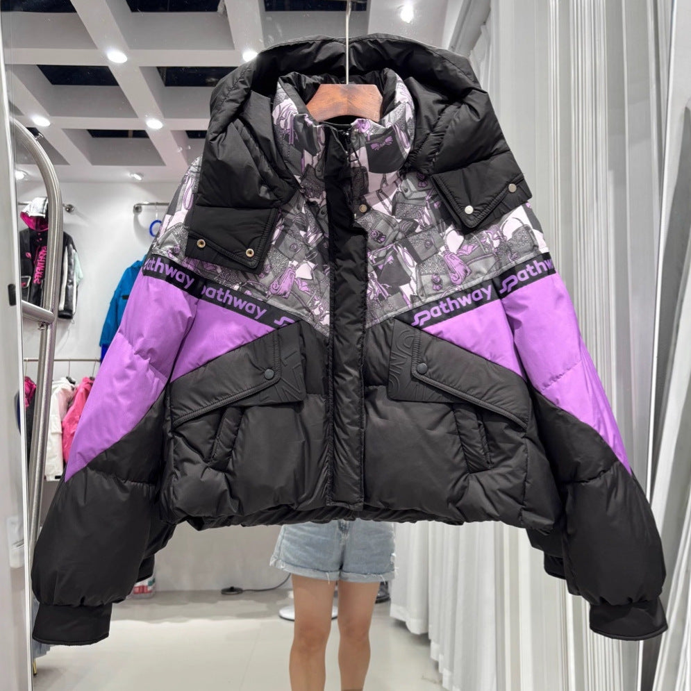 Short Printed Down Jacket for Women SA445