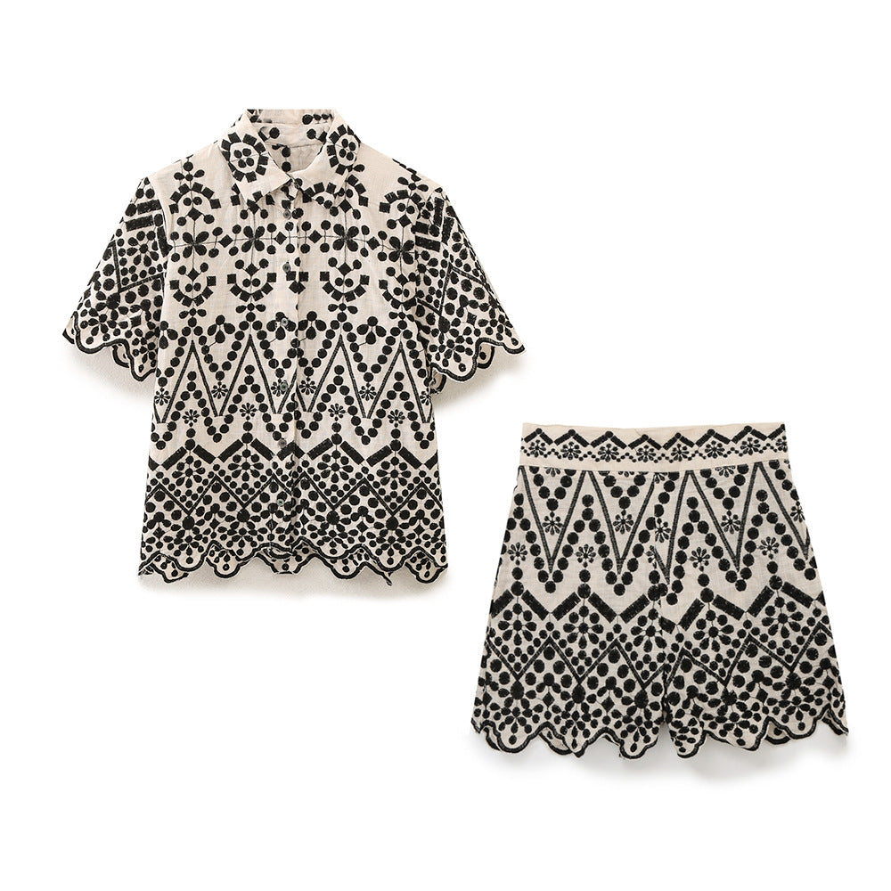 Embroidered Shirt Embroidered Shorts SA341