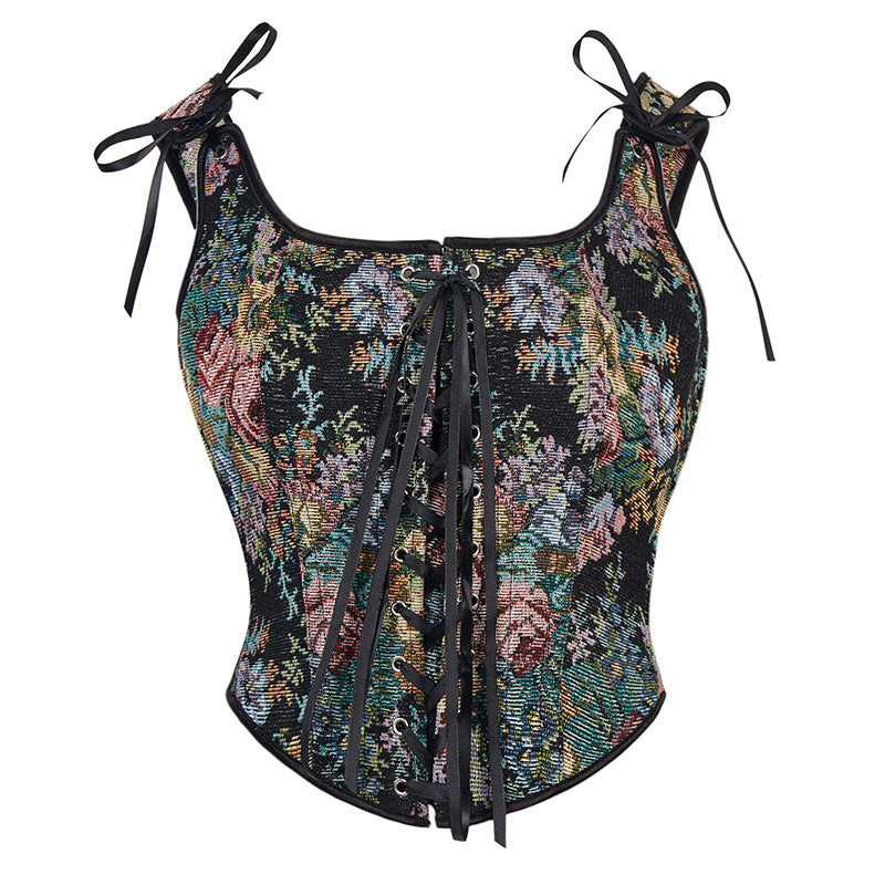 Peony Print Gathered Waist Shapewear Top 69A650