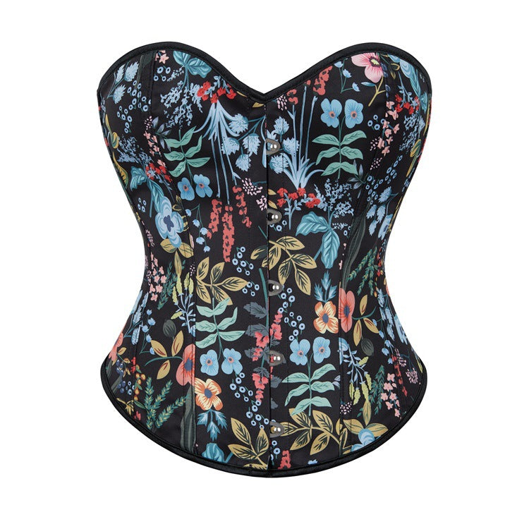 Flowers and Plants Pattern Glue Bone Court Shapewear 69A654