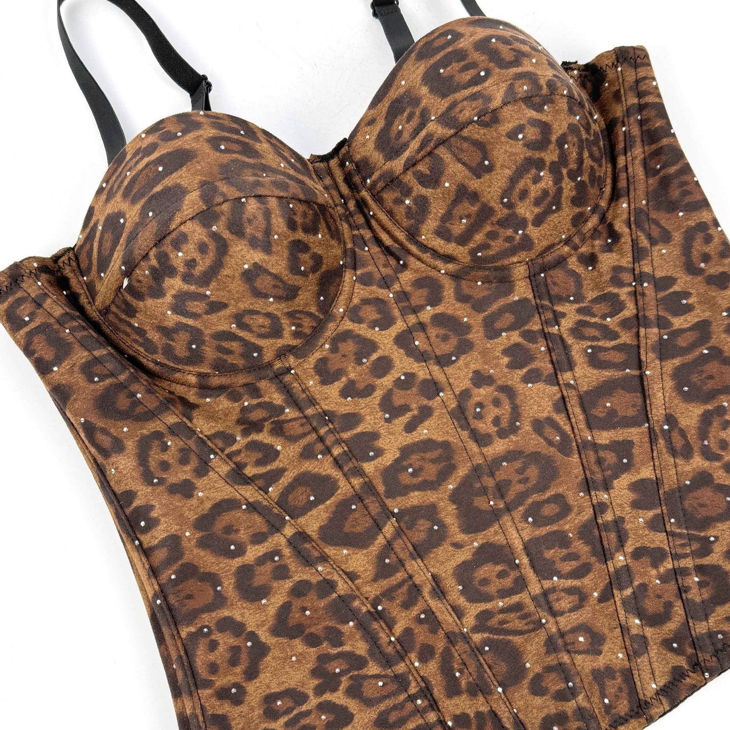 Golden Brown Leopard Print Suede Short Vest