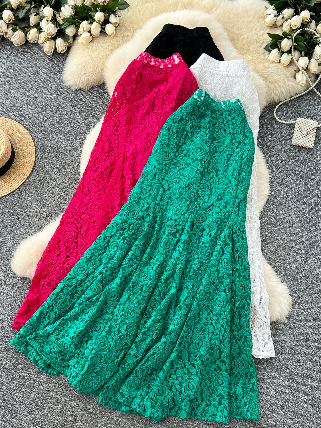 Lace Hip Skirt Female Fishtail Mid-length Skirt 69A695