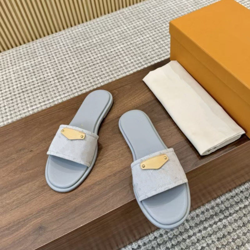 Leather Flat Bottom High-end Trend Sandals Sa261